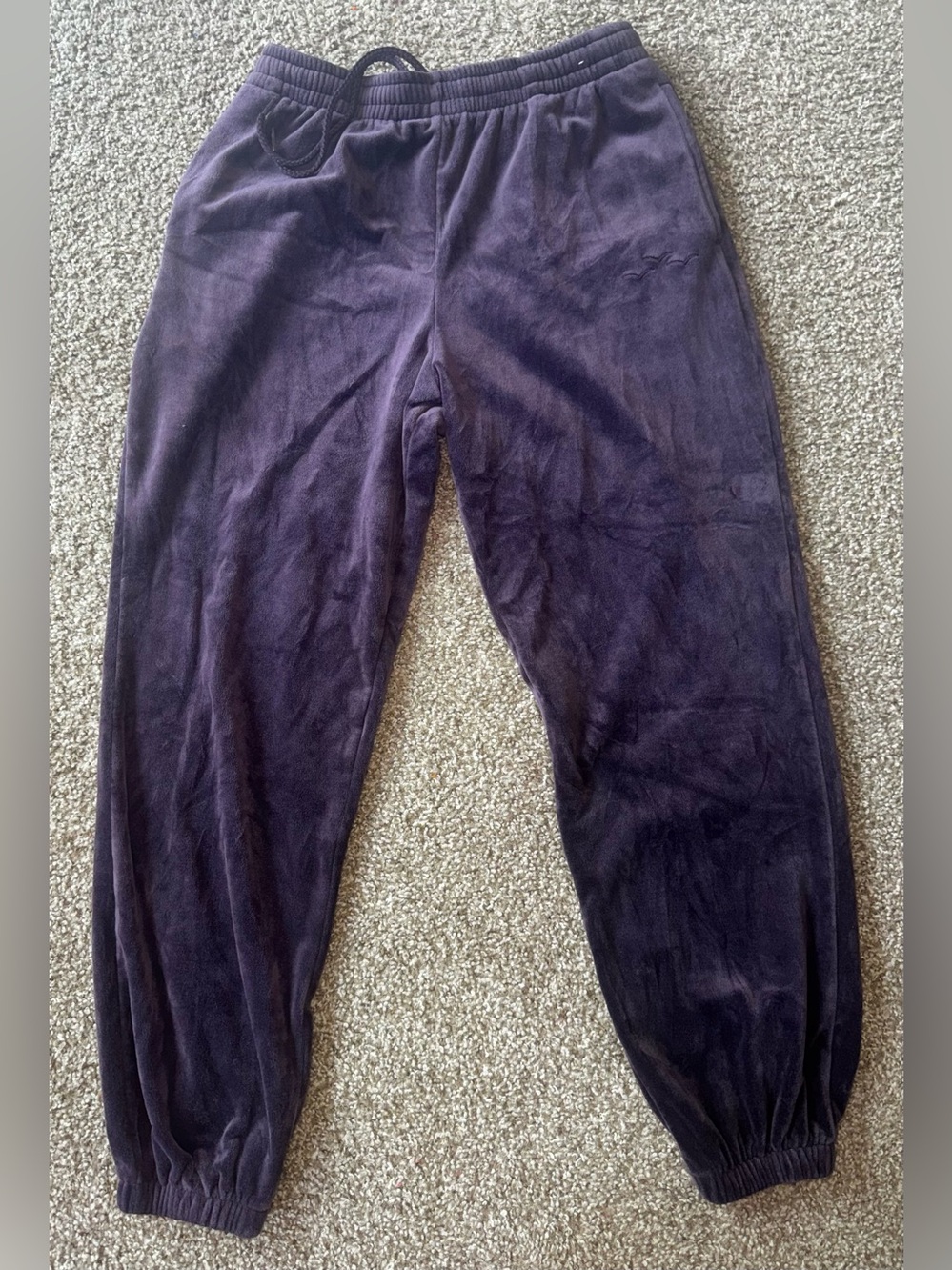 LazyPants Women’s Plush Velour Jogger Sweatpants Purple Size M Drawstring Cozy